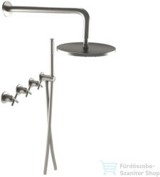 Bugnatese RODOS falsík alatti zuhanyrendszer 22, 5 cm-es esőztetővel, belső egységgel, zuhanyszettel, szálcsiszolt nikkel 7327NS (7327NS)