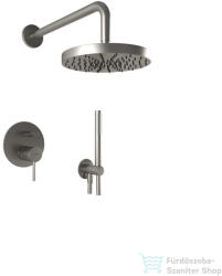 Bugnatese Kline falsík alatti komplett zuhanyrendszer 22, 5 cm-es esőztetővel, belső egységgel, zuhanyszettel, szálcsiszolt nikkel 5774NS (5774NS)