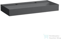 Laufen Kartell By Laufen 100x46 cm-es csiszolt aljú mosdó 2 csaplyukkal, túlfolyó nélkül, graphite matt H8163377581151 (H8163377581151)