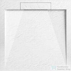 AREZZO design STONE pala hatású öntött márvány zuhanytálca, 90x90 cm-es, fehér AR-DYT099LW (AR-DYT099LW)