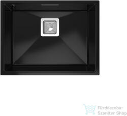 LunArt Soma 55x42 cm-es öntött gránit mosogató medence szifon nélkül, Midnight black 5999123007582 (5999123007582)