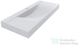 LunArt Kelly 1200 120x48 cm-es pultra ültethető öntöttmárvány mosdó túlfolyó nélkül, matt fehér 5999123006288 (5999123006288)