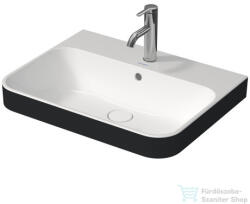 Duravit HAPPY D. 2 PLUS 60x46 cm-es ráültethető csiszolt mosdó Wondergliss bevonattal, fehér/antracit matt 23606061001 (23606061001)