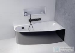 SAPHO POLYSAN PROJEKTA L MONOLITH aszimmetrikus kád, jobbos, sarokba, 156x77x60cm, fehér/fekete (21111MB) (21111MB)