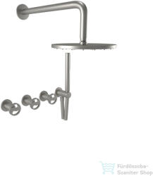 Bugnatese MILLENOVECINQUANTA falsík alatti zuhanyrendszer 22, 5 cm-es esőztetővel, belső egységgel, zuhanyszettel, szálcsiszolt nikkel 4527NS (4527NS)