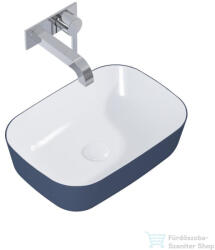 AREZZO design Reni pultra ültethető mosdó 46x33 cm, fényes fehér/matt kék AR-146114 (AR-146116)