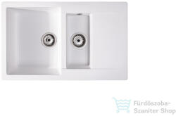 LunArt Gery 79, 5x49, 5 cm-es öntött gránit mosogató medence gyümölcsmosóval, szifon nélkül, Fehér 5999861632244 (5999861632244)