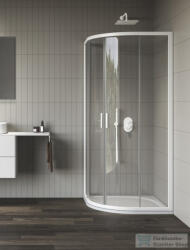 RAVAK BLIX II NBLCP4 80x80 negyedköríves tolóajtós zuhanykabin, transparent üveg, matt fehér 3BM40E00Z1 (3BM40E00Z1)