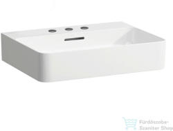 Laufen Val SaphirKeramik 55x42 cm-es mosdó 3 csaplyukkal, LCC bevonattal, fehér H8102824001081 (H8102824001081)