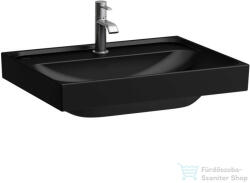 Laufen MEDA 60x46 cm-es falra/bútorra szerelhető csiszolt aljú mosdó túlfolyó nélkül, matt fekete H8161137161111 (H8161137161111)