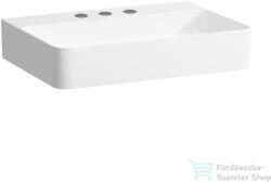 Laufen Val SaphirKeramik 60x42 cm-es csiszolt aljú mosdó 3 csaplyukkal, túlfolyó nélkül, LCC Active bevonattal, fehér H816283A001581 (H816283A001581)