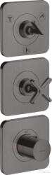 Hansgrohe AXOR CITTERIO E falsík alatti termosztátos kád/zuhany csaptelep, szálcsiszolt fekete króm 36704340 (36704340)
