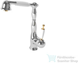 Bugnatese Oxford kihúzható fejes mosogató csaptelep, króm/arany 6388CRDO (6388CRDO)