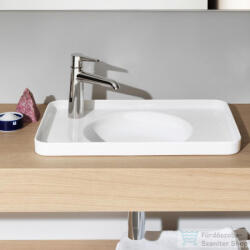 Laufen Val 55x36 cm-es beépíthető mosdó bal oldali csaplyukkal, túlfolyó nélkül, LCC Active bevonattal, Fehér H817281A001131 (H817281A001131)