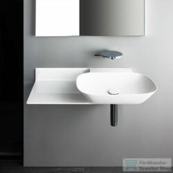 Laufen Ino 90x45 cm-es mosdó csaplyuk és túlfolyó nélkül, pult a bal oldalon, LCC bevonattal, fehér H8133014001121 (H8133014001121)