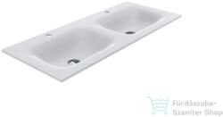 LunArt Timo 1000-2 100x45 cm-es 2 medencés beépíthető öntöttmárvány mosdó túlfolyó nélkül, matt fehér 5999123006769 (5999123006769)