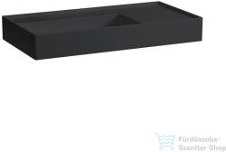 Laufen Kartell By Laufen 90x46 cm-es csiszolt aljú mosdó csaplyuk és túlfolyó nélkül, matt fekete H8183387161121 (H8183387161121)