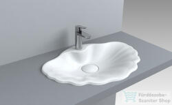 LunArt Maggie 61, 8x46 cm-es beépíthető öntöttmárvány mosdó túlfolyó nélkül, fényes fehér 5999123000927 (5999123000927)