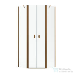 Radaway NES PTD 90x90 szögletes zuhanykabin szálcsiszolt réz/átlátszó 10051000-92-01+10051600-92-01 (10051000-93-01_10051600-93-01)