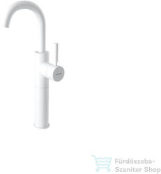 Bugnatese KOBUK magasított mosdó csaptelep click-clack leeresztővel, matt fehér 2221SCBI (2221SCBI)
