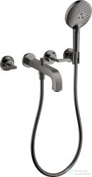 Hansgrohe AXOR CITTERIO falsík alatti kádtöltő csaptelep zuhanyszettel, polírozott fekete króm 39448330 (39448330)