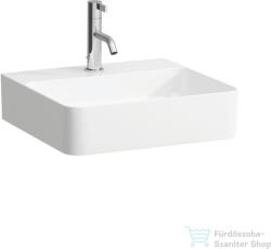 Laufen Val SaphirKeramik 45x42 cm-es csiszolt aljú kézmosó 1 csaplyukkal, túlfolyó nélkül, LCC Active bevonattal, fehér H816280A001111 (H816280A001111)