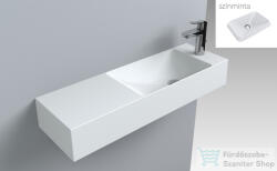 LunArt Alonzo R 80, 8x25, 8 cm-es öntöttmárvány mosdó túlfolyó nélkül, matt fehér 5999123005229 (5999123005229)