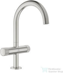 GROHE ATRIO PRIVATE L magasított mosdó csaptelep click-clack leeresztővel, Supersteel 21138DC0 (21138DC0)