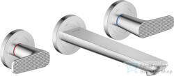Hansgrohe AXOR Citterio C falsík alatti mosdó csaptelep 19 cm-es kifolyóval, rombuszmetszéses fogantyúval, nem zárható leeresztővel, alaptest nélkül, króm 49071000 (49071000)