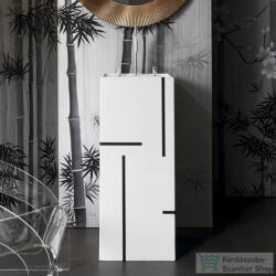 Laufen Kartell By Laufen szabadon álló mosdó 3 csaplyukkal, túlfolyó nélkül, speciális rejtett lefolyóval, fehér, fekete csíkokkal H811331D021581 (H811331D021581)