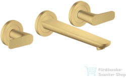 Hansgrohe AXOR Citterio C falsík alatti mosdó csaptelep 19 cm-es kifolyóval, nem zárható leeresztővel, rombuszmetszéses fogantyúval, alaptest nélkül, szálcsiszolt arany hatású 49071250 (49071250)