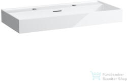 Laufen Kartell By Laufen 100x46 cm-es csiszolt aljú mosdó 2 csaplyukkal, LCC bevonattal, fehér H8163374001071 (H8163374001071)