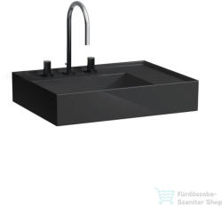 Laufen Kartell By Laufen 60x46 cm-es mosdó 3 csaplyukkal, fényes fekete H8183340201581 (H8183340201581)