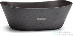 S.V.I.S. Design mosdó 50 cm LIBRA SANDBLASTED - nagyon sötét szürke, dekor nélkül, matt lakk UBX. LIBRA. SB. 050.915. 00.00. 1 (UBX_LIBRA_SB_050_915_00_00_1)