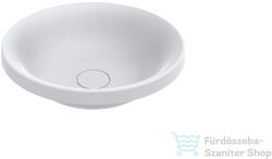 LunArt Anette 44 cm-es beépíthető öntöttmárvány mosdó csaplyuk és túlfolyó nélkül, matt fehér 5999123011480 (5999123011480)