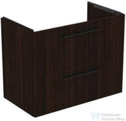 Ideal Standard I. LIFE A 80x44 cm-es 2 fiókos fali alsószekrény mosdó és fogantyú nélkül, Coffee oak T5256NW (T5256NW)
