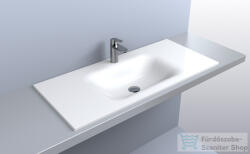 LunArt Timo 1000 100x45 cm-es beépíthető öntöttmárvány mosdó túlfolyó nélkül, fényes fehér 5999123006738 (5999123006738)