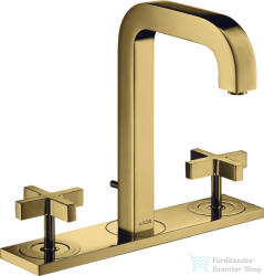 Hansgrohe AXOR CITTERIO 3 üléses mosdó csaptelep automata leeresztővel, polírozott arany hatású 39134990 (39134990)