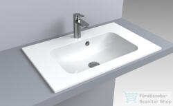 LunArt Gabriel 700 70x45 cm-es beépíthető öntöttmárvány mosdó, fényes fehér 5999123002037 (5999123002037)