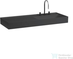 Laufen Kartell By Laufen 120x46 cm-es mosdó, bal oldali polccal, 3 csaplyukkal, graphite matt H8133337581581 (H8133337581581)