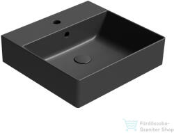SAPHO GSI KUBE X kerámiamosdó, 50x47cm, matt fekete (9430126) (9430126) - furdoszoba-szaniter