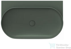 RAVAK YARD 80 konzollal falra szerelhető mosdó csaplyuk-és túlfolyó nélkül, Grey Green XJX08080000 (XJX08080000)