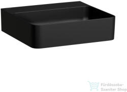 Laufen Val SaphirKeramik 45x42 cm-es kézmosó csaplyuk és túlfolyó nélkül, matt fekete H8152817161121 (H8152817161121)