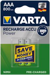 VARTA Akkumulátor mikro VARTA Power AAA előtöltött 2x800 mAh (56703101402) - robbitairodaszer