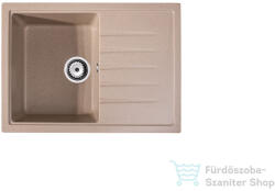 LunArt Judo 68x49, 5 cm-es öntött gránit mosogató medence szifon nélkül, Beige 5999861632282 (5999861632282)