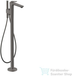 Hansgrohe AXOR CITTERIO C szabadonálló kádtöltő csaptelep zuhanyszettel, alaptest nélkül, szálcsiszolt fekete króm 49440340 (49440340)