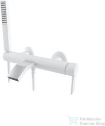 Bugnatese Morse kádtöltő csaptelep zuhanyszettel, matt fehér 1002BI (1002BI)