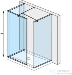 Jika PURE 79, 4/78, 4 cm-es zuhanyfal Jika Perla átlátszó üveggel, fényes ezüst profillal, H2684290026681 (H2684290026681)