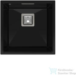 LunArt Bende 42x42 cm-es öntött gránit aláépíthető mosogató medence szifon nélkül, Midnight black 5999123007520 (5999123007520)
