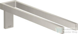 Hansgrohe AXOR UNIVERSAL RECTANGULAR 38 cm-es fix dupla törölközőtartó, rozsdamentes acél hatású 42622800 (42622800)